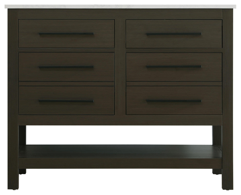 Home Living 42" Single Bathroom Vanity, Mocha Brown