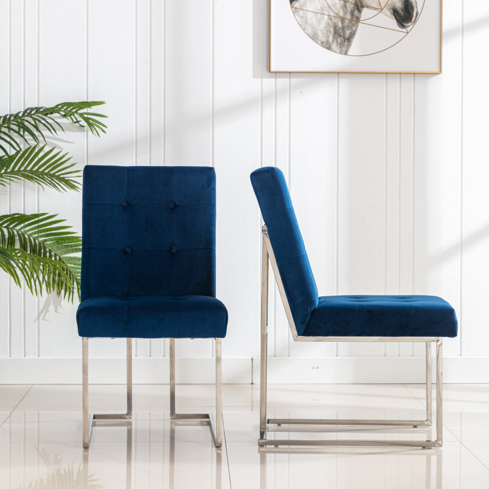 Home Beyond Dining Chairs Set of 2 Pieces for Dining Room, Navy Blue UC-16B