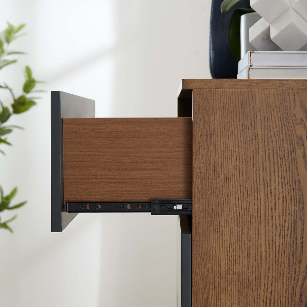 Dresser Drawer Chest Stand, Gray Walnut, Wood, Modern, Mid Century Guest