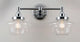 Lavagna 2 Light Schoolhouse Wall Sconce with LED Bulbs, Polished Chrome