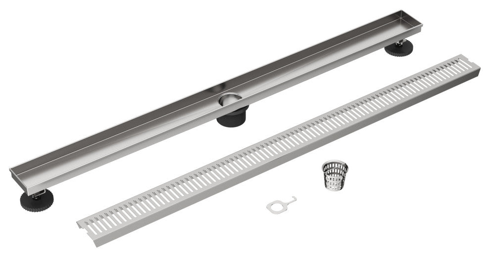 VIGO Elan Linear Shower Drain, Brushed Nickel, 36"