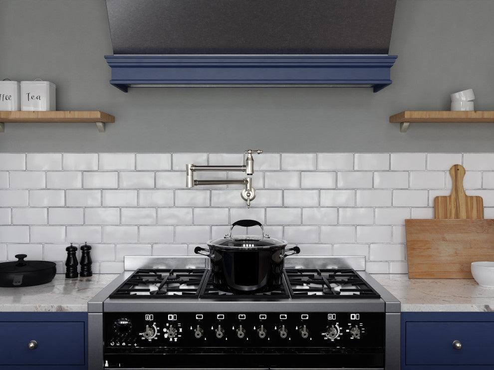 Marca 360-Degree 24" Wall Mounted Pot Filler With Dual Swivel, Brushed Nickel