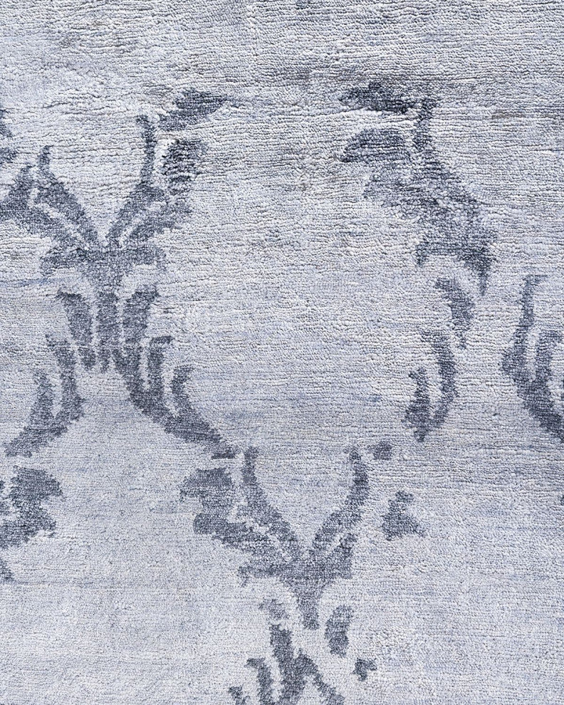 Modern, One-of-a-Kind Hand-Knotted Area Rug - Gray, 9' 0" x 11' 9"