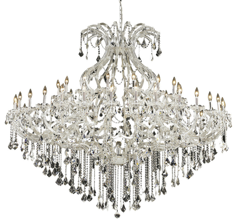 Elegant Maria Theresa Foyer Hall Light, Chrome Finish With Royal Cut Crystal