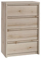 Pemberly Row Engineered Wood 4-Drawer Bedroom Chest in Pacific Maple