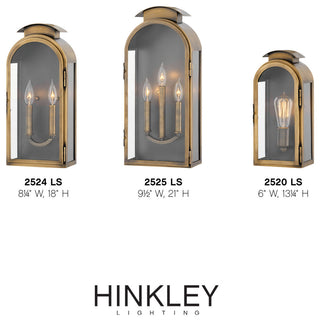 Hinkley Rowley Medium Wall Mount Lantern, Light Antique Brass