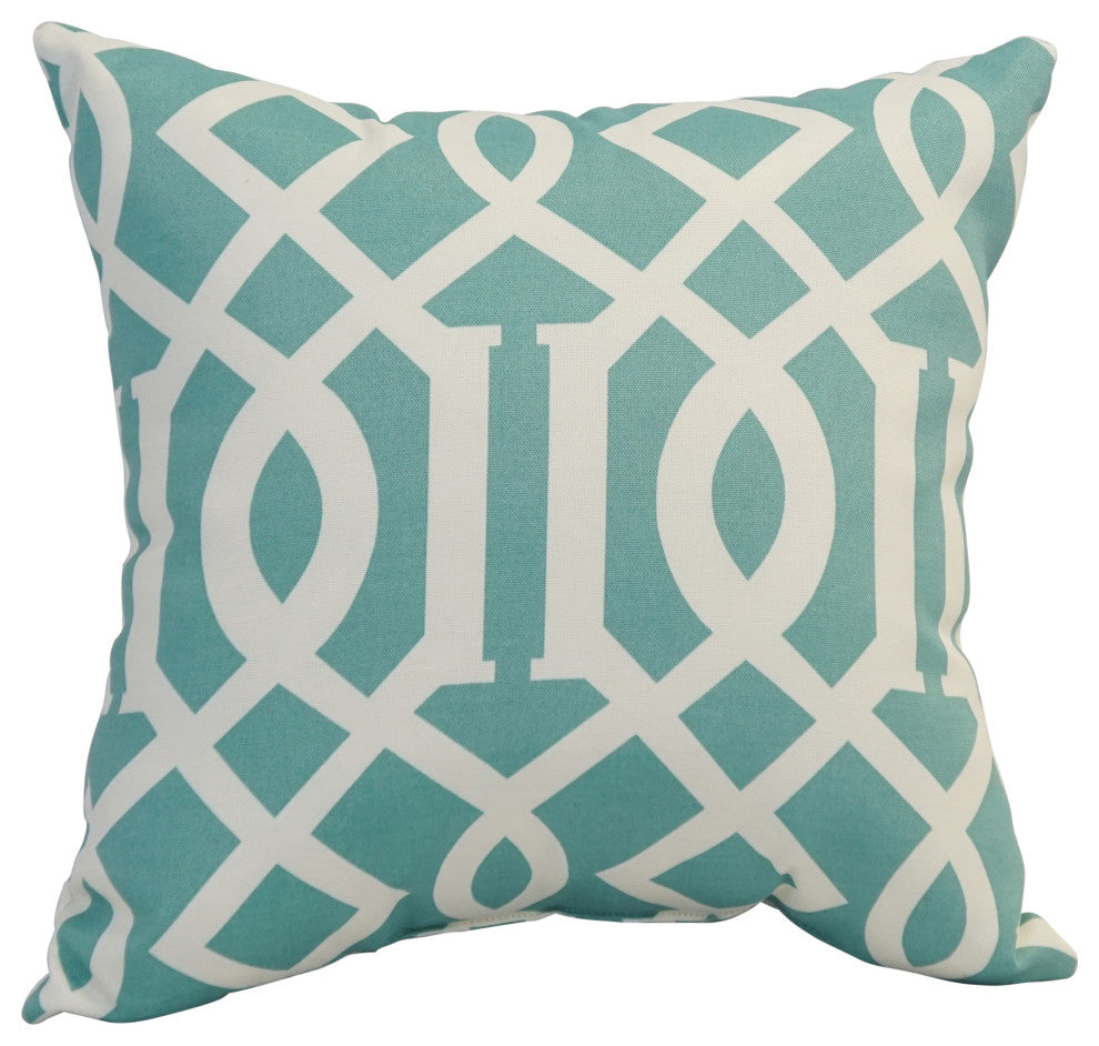 17" Square Polyester Outdoor Throw Pillows, Set of 4, Kirkwood Pool