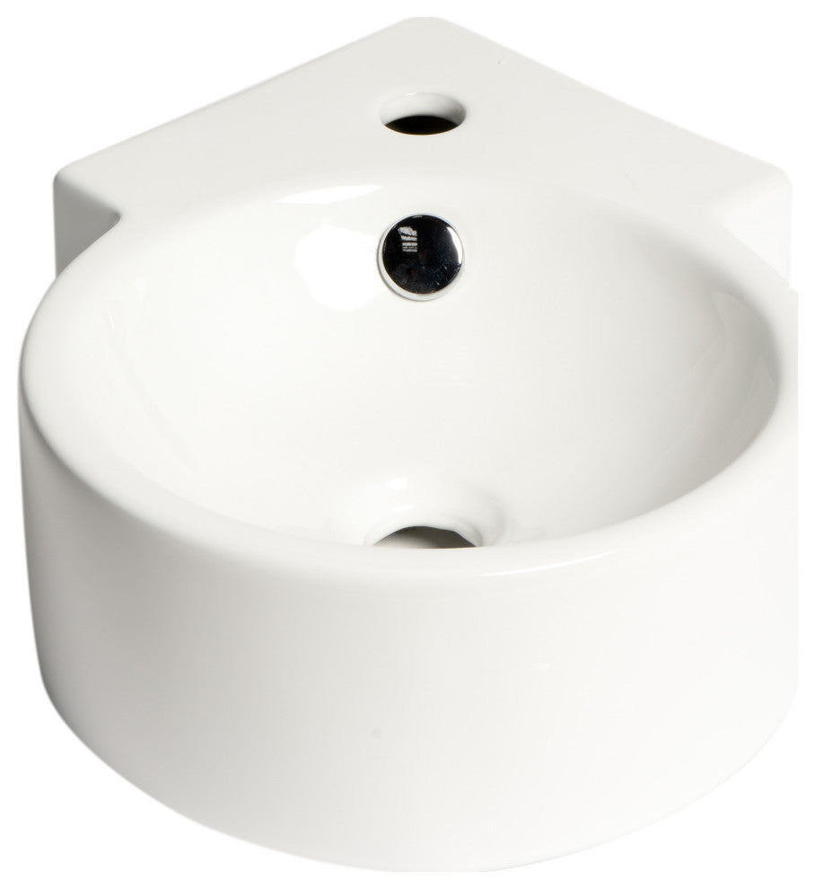 ALFI brand ABC121 White 17" Tiny Corner Wall Mounted Ceramic Sink
