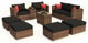 10-Pieces Wide Outdoor Wicker Reversible Patio Sectional With Cushions
