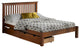 Barcelona Full Bed With Storage Drawers, Chestnut