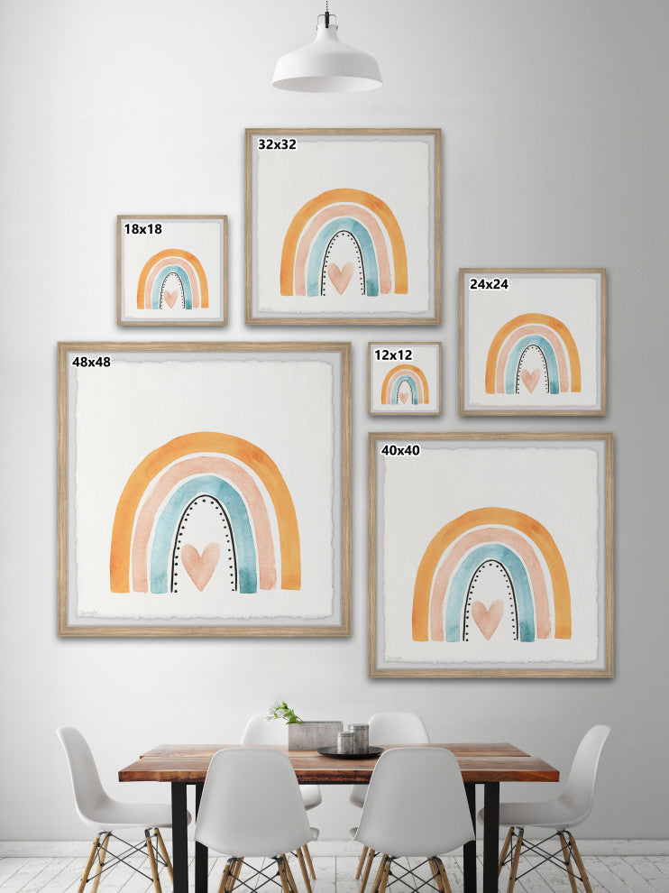 "Heart of a Rainbow" Framed Painting Print, 32x32
