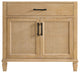 Solana Bathroom Cabinet Vanity Base, Weathered Fir, 36", Without Mirror