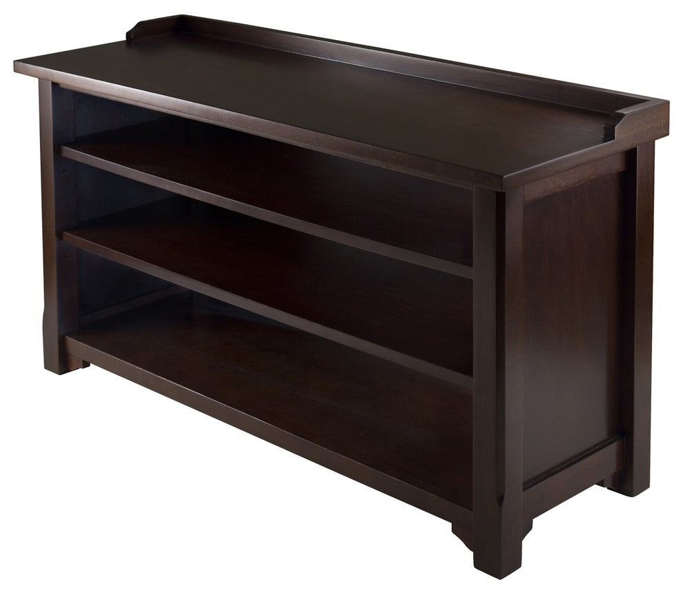 Winsome Dayton Storage Hall Bench Solid Wood Shoe Rack with Shelves in
