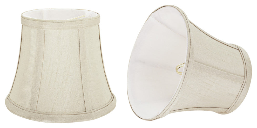 30392-2 Small Bell  Chandelier Clip On Lamp Shade Ivory 4"x6"x5"