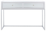 Safavieh Aster 2 Drawer Mirrored Desk, Silver/Mirror