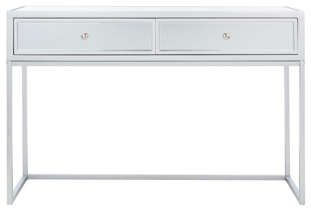 Safavieh Aster 2 Drawer Mirrored Desk, Silver/Mirror