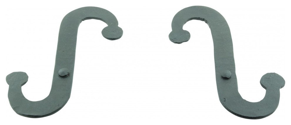 Renovators Supply 2 Pair Black Shutter Dog S Shaped Wrought Iron Material