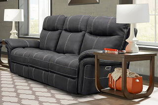 Linus Hudson Grey Power Reclining Sofa and Loveseat