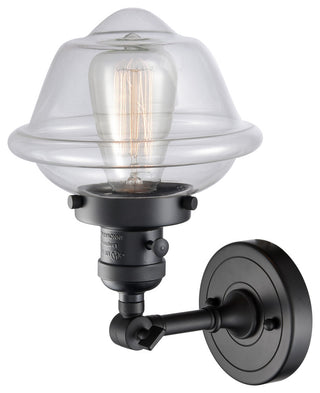 Small Oxford 1-Light Sconce, Matte Black, Glass: Clear