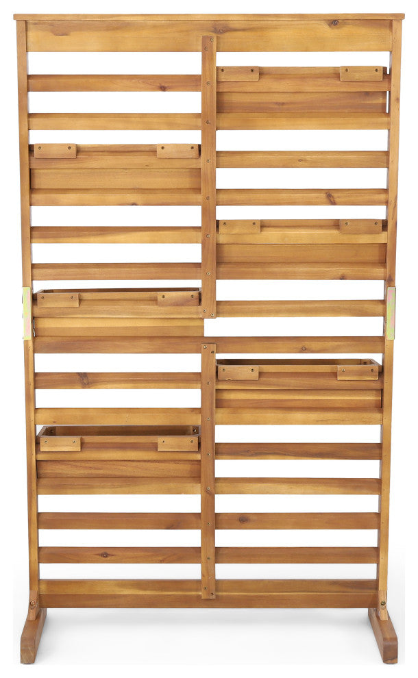 Pineview Outdoor Customizable Acacia Wood Plant Stand, Teak