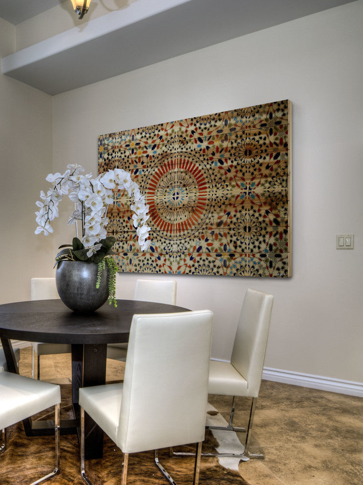 "Kortoba" UV Ink Print on Natural Pine Wood, 36"x24"