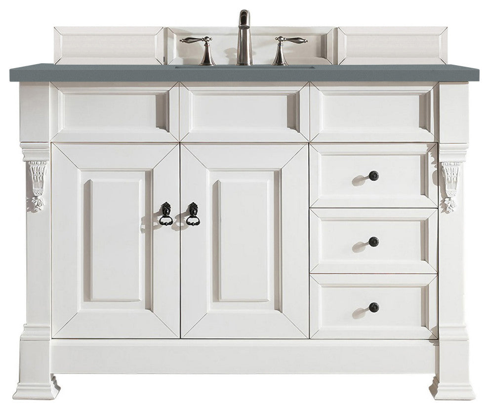 James Martin 147-V48-BW-3CBL 48" Bright White Single Vanity Quartz Top