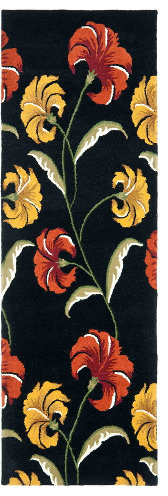 Safavieh Soho Soh767C Floral Rug, Black/Multi, 2'6"x8'0" Runner