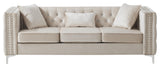Paige Tufted Velvet Sofa, Ivory