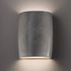 Ambiance ADA Outdoor Large Ceramic Wide Cylinder Wall Sconce Antique Silver, LED