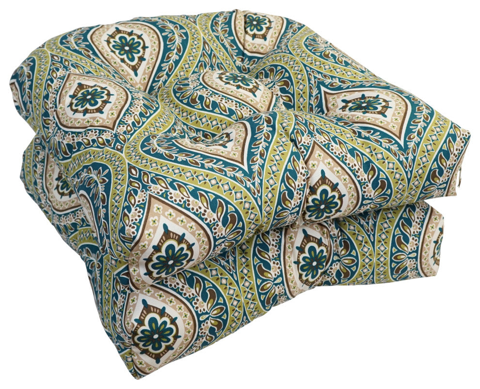 19" U-Shaped Dining Chair Cushions, Set of 4, Jasmina Juniper