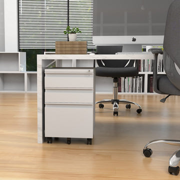 3 Drawer Mobile File Cabinet Under Desk Storage File Cabinets, White