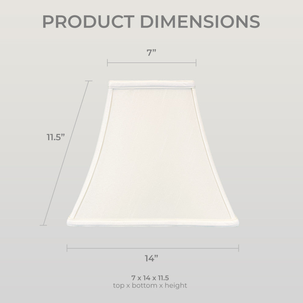 Royal Designs Square Bell Lamp Shade, White, 7x14x11.5, Single