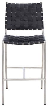 Safavieh Olenna Woven Counter Stool, Black/Silver
