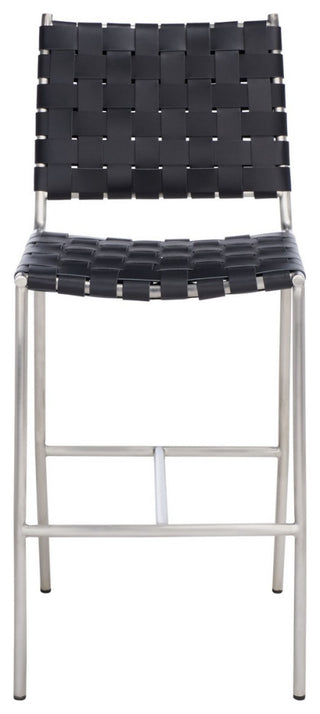 Safavieh Olenna Woven Counter Stool, Black/Silver