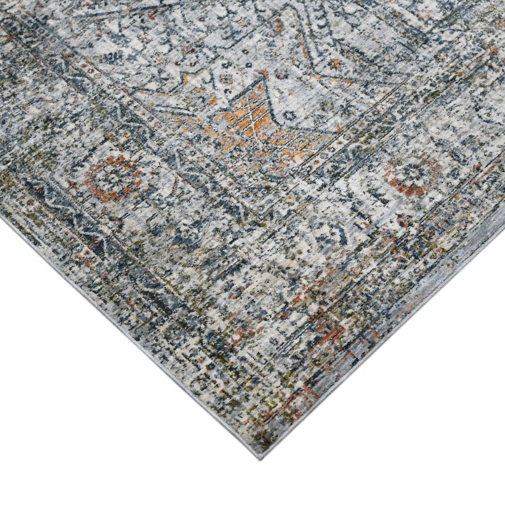 Vermont Chelsea Area Rug, Gray, 5'3" x 7'6", Bordered
