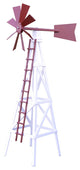 Farm Style Windmill, White & Stauffer Red