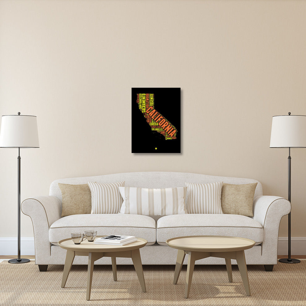 "California Word Cloud 1" Fine Art Print