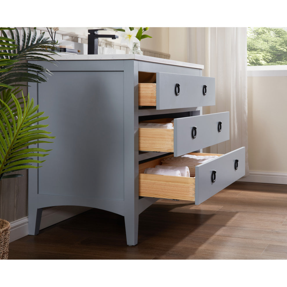 Legion Furniture WS2518 Series Bathroom Sink Vanity, Cadet, 48", Artificial Stone Top, Single Sink