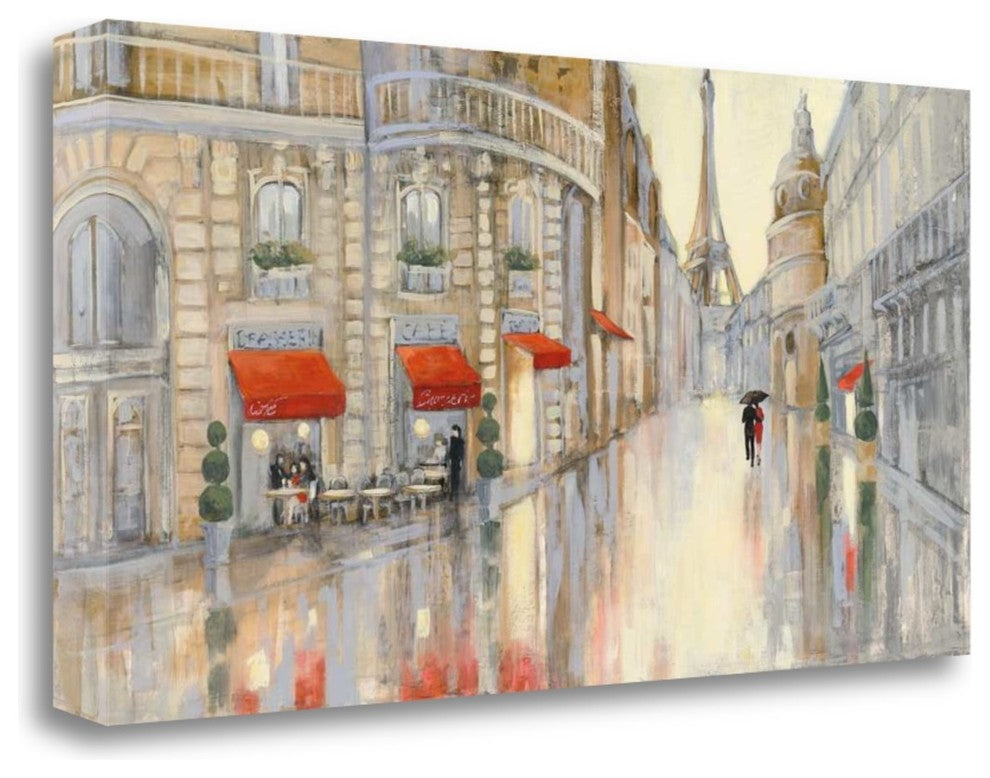 "Touring Paris Couple" By Julia Purinton, Giclee Print on Gallery Wrap Canvas