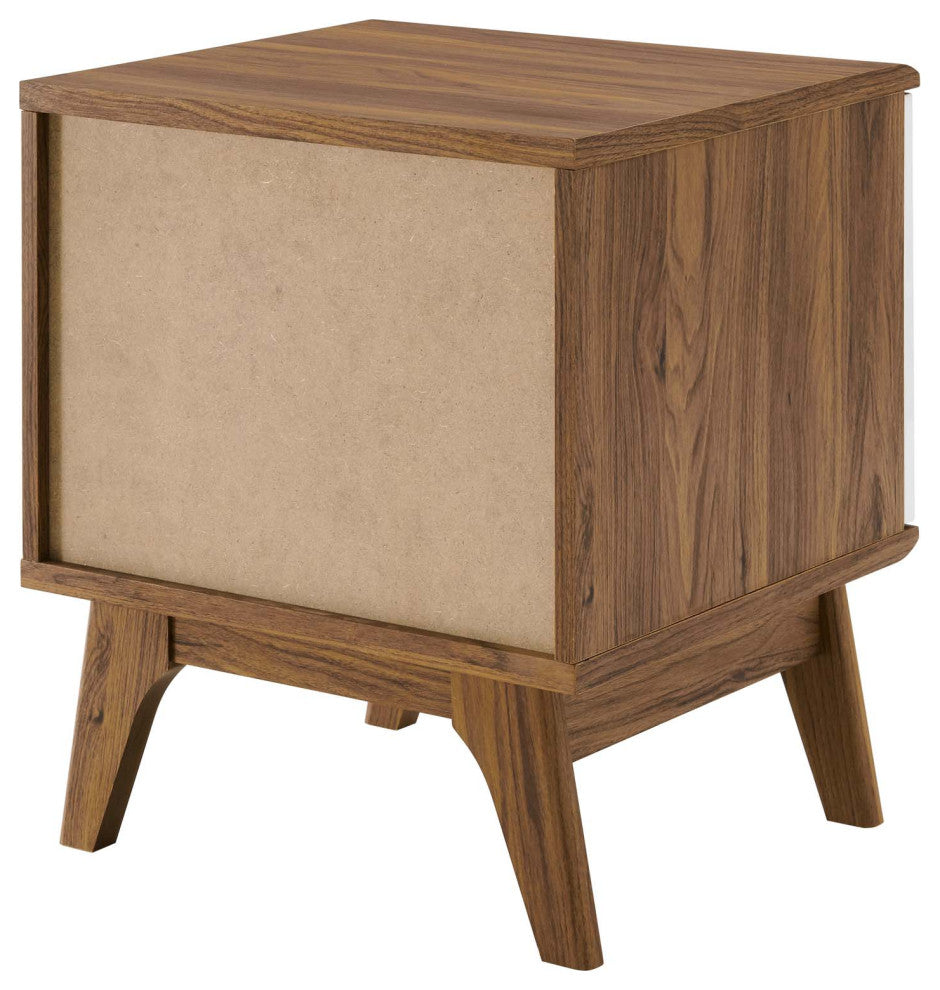 Sofa Side Table Display Stand, Wood, Brown Walnut White, Modern, Lounge
