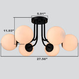 Globe Semi Flush Mount Ceiling Light Fixture, 6-Light