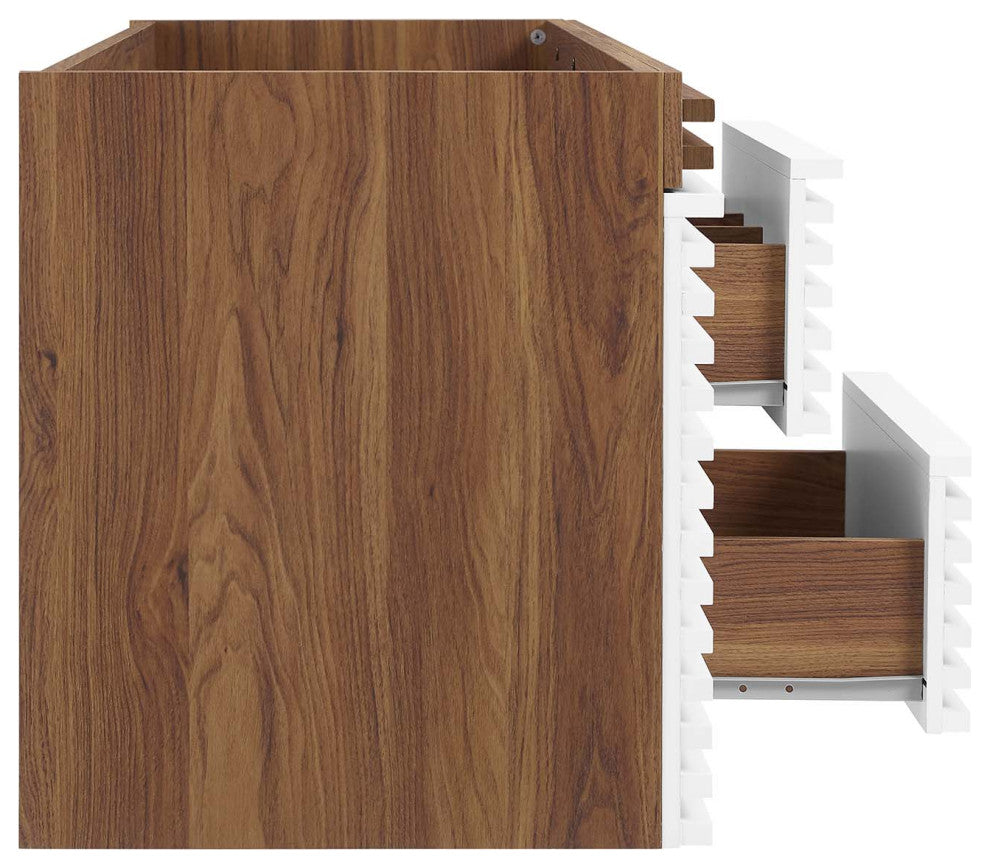 Render 48" Wall-Mount Bathroom Vanity Cabinet, White Walnut