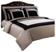 10PC Hotel Cotton Down Alternative Bedding Set, Black and Taupe, Queen