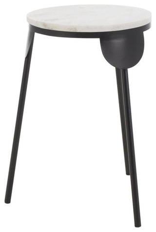 Safavieh Everbrooke Round Accent Table, White Marble/Black
