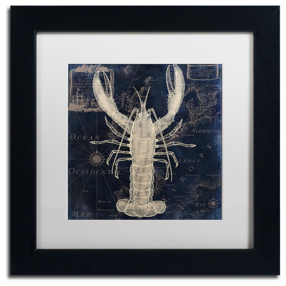 Color Bakery 'Maritime Blues II', Black Frame, White Mat, 11x11
