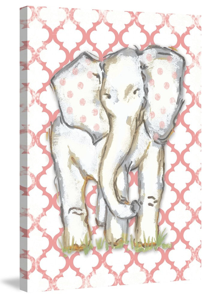 "Coral Elephant" by Reesa Qualia Painting Print Wrapped Canvas, 12x18