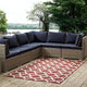 Cerelia Moroccan Trellis 9x12 Indoor and Outdoor Area Rug, Red and Beige