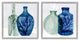 Nautical Vase Still Life Sea Coral and Botanicals,2pc, each 12 x 12