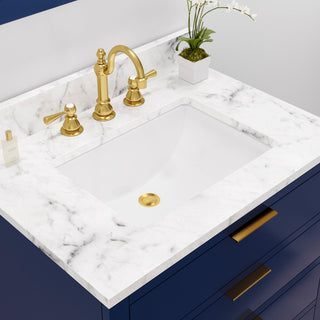 Bristol 30" Vanity, Blue With Mirrors and Hook Faucet