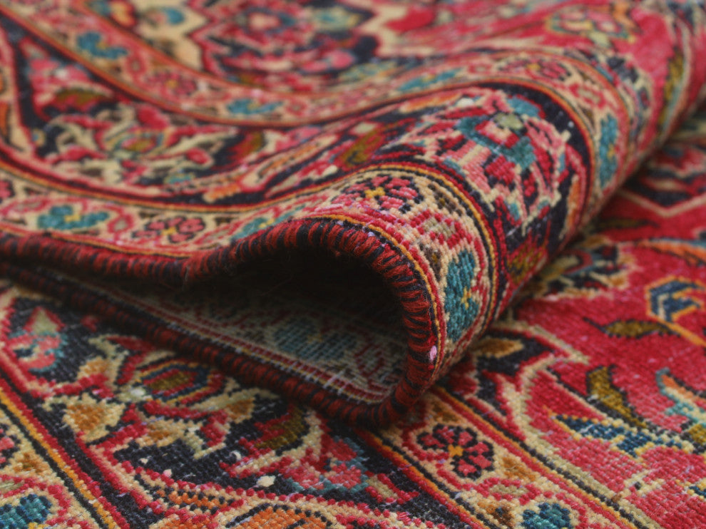 Vintage Distressed Ruby Red Runner